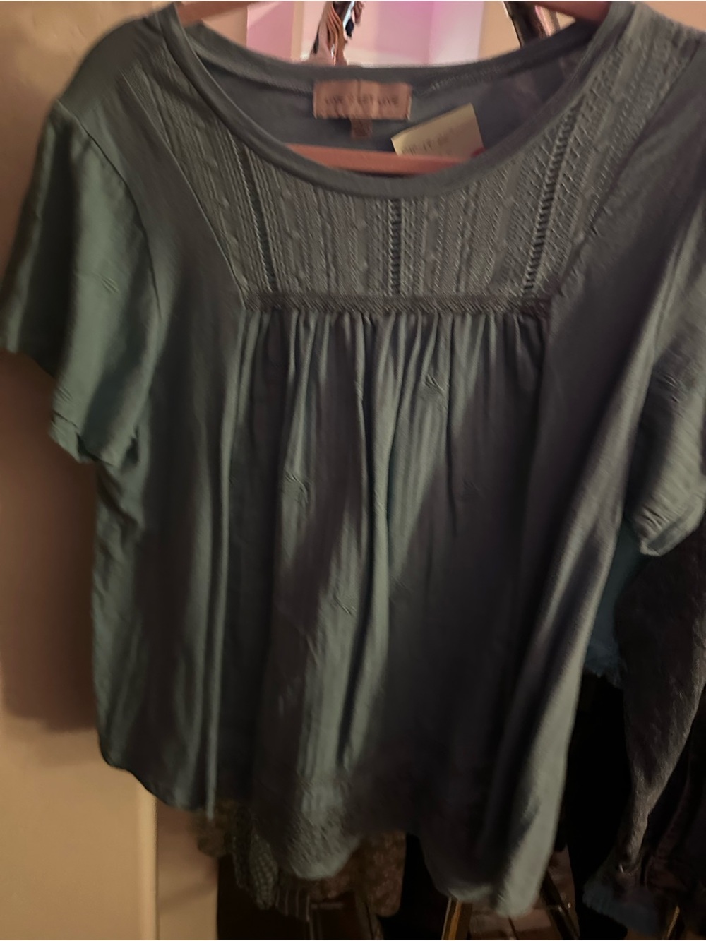 bohemian-style Live and Let Live peasant blouse
